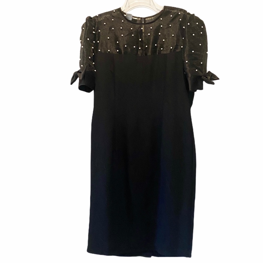 Vintage In The Mood 80's Black & Pearl Dress Sz 12
